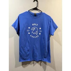 Gildan Heavy Duty T Shirt Size Medium Blue Eagles Print